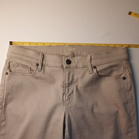 Loft Denim Jeans Size 30/10 Modern Skinny Ankle Mid Rise Tan Color - Picture 7 of 10